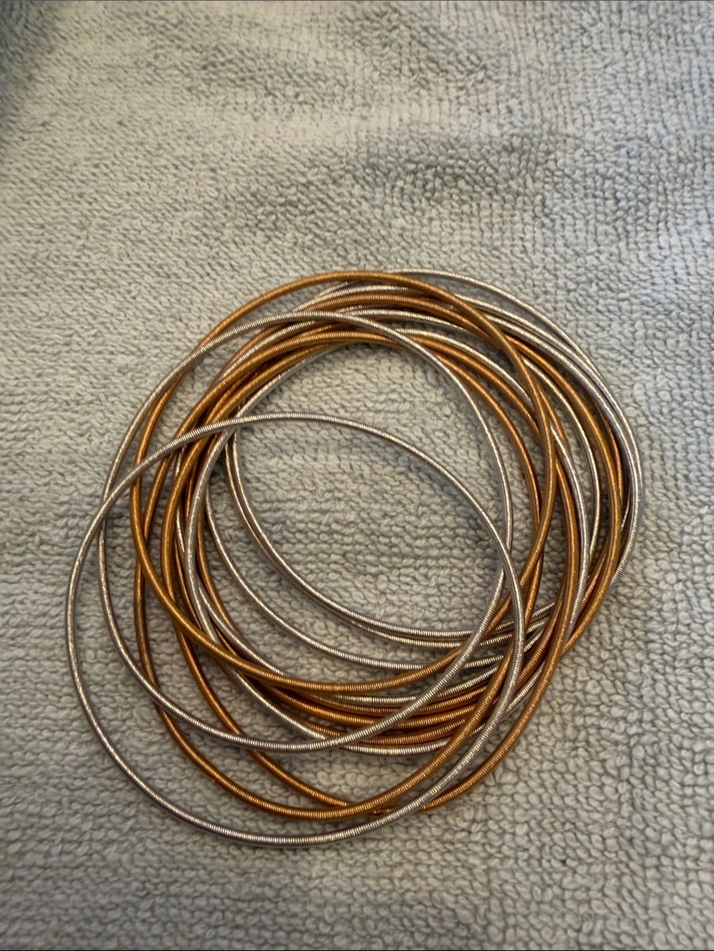 Stacked Metallic Stretchy Bracelet Set - Gold & Silver